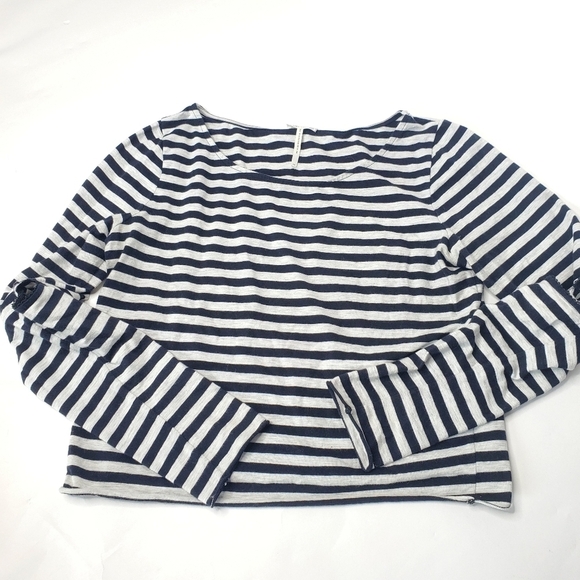 Intimately Free People Women's Size Medium Striped Shirt Open Elbow - Picture 3 of 7